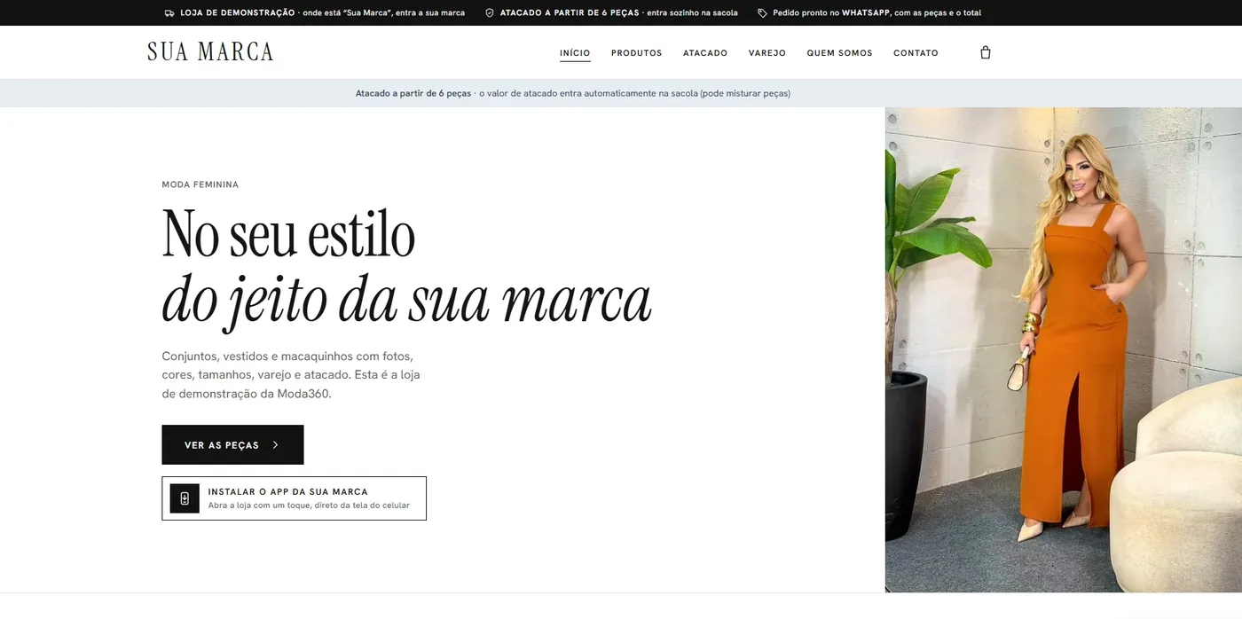 Tela do Trayvia.Moda: loja online de moda